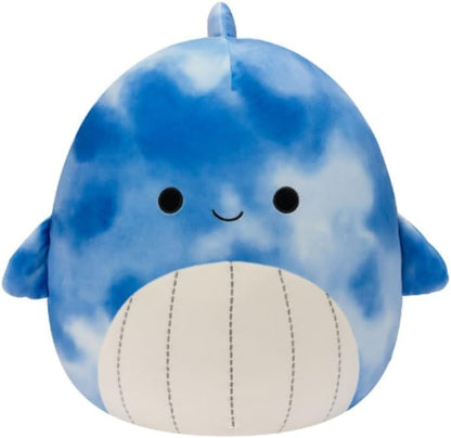 Squishmallows Samir Tie-Dye Whale Stuffed Animal, 14-Inch Size, Blue