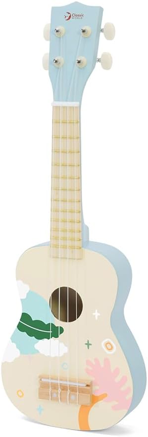 Classic World Iris Ukulele Make Music Fun toy ukulele with pink color and educational toys for toddlers