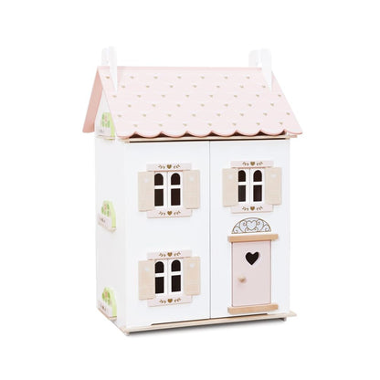 Le Toy Van Rose Heart Wooden Doll House | Girls & Boys 3 Storey Wooden Dolls House Play Set - Suitable for Ages 3+