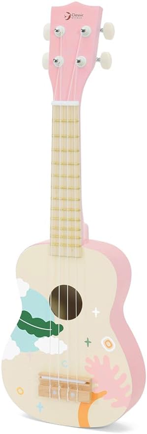 Classic World Iris Ukulele Make Music Fun toy ukulele with Blue color and educational toys for toddlers