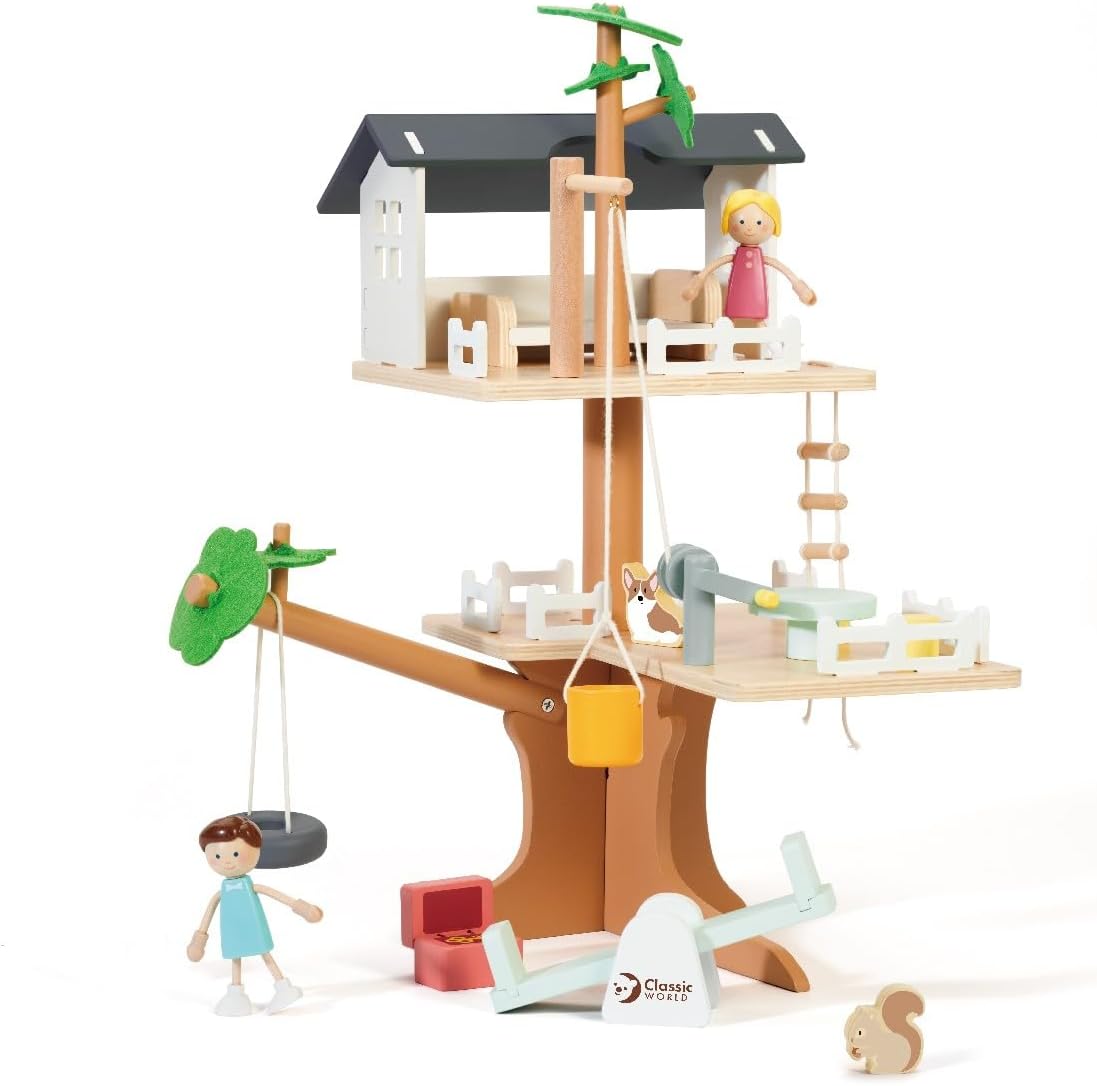 Classic World Tree House | Wooden Tree House Set for Kids | Wooden Play Tree House for Girls and Boys 3 years + | Encourages Imaginative Play and Fine Motor Skills