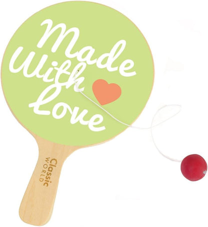 Classic World Wooden Racket with Paddle Ball on String