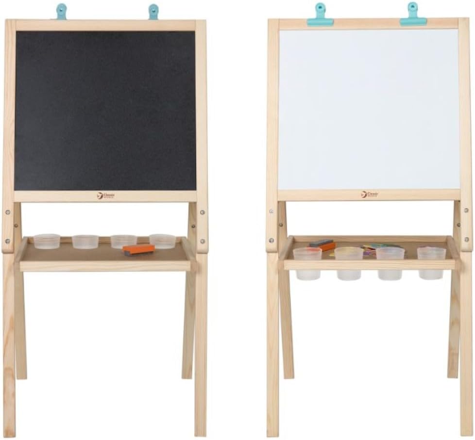 classic world 5 in 1 blackboard, educational toys for toddlers, art easel for kids