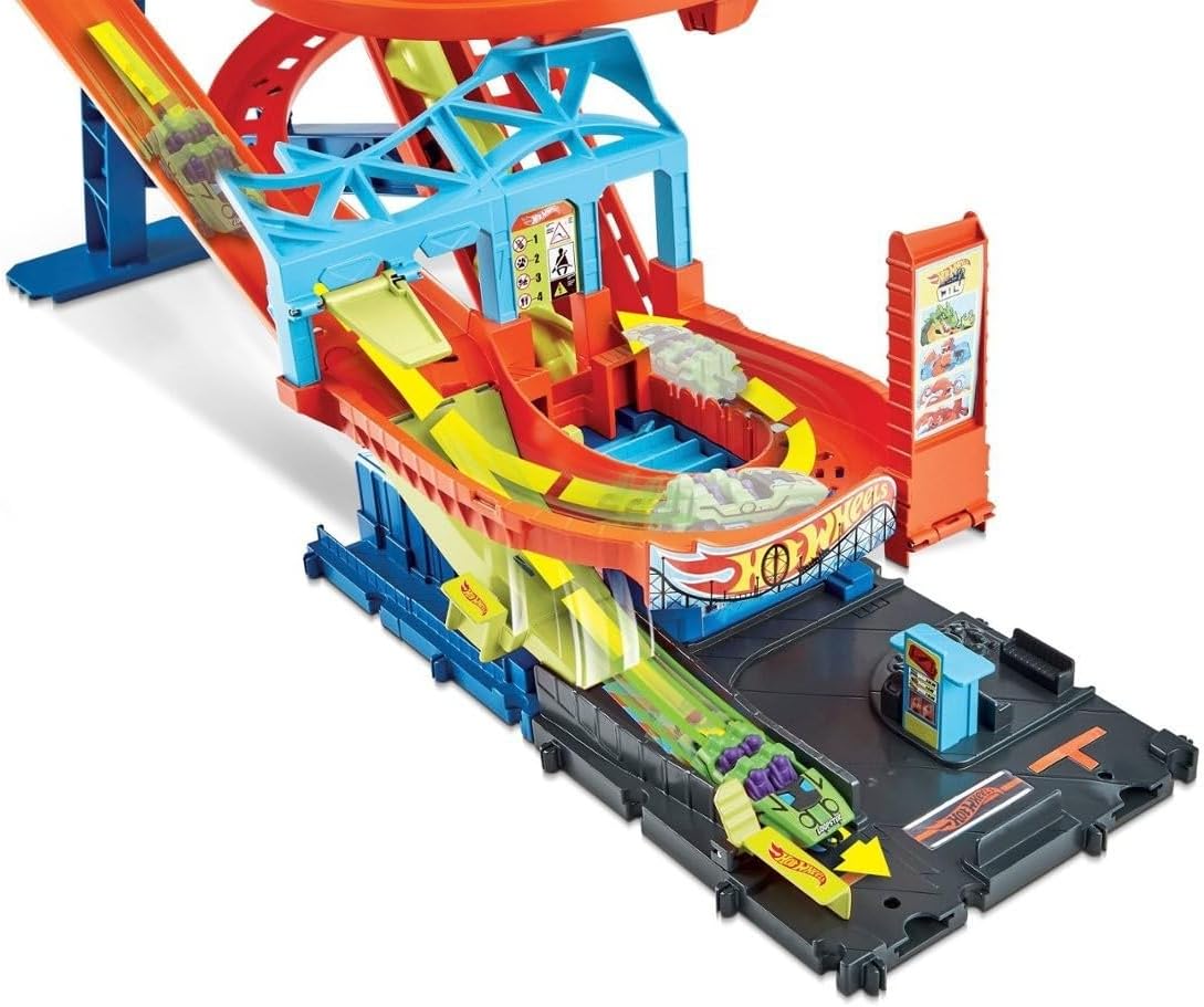 Hot Wheels City Roller Coaster Rally Playset, With 1 Hot Wheels Car