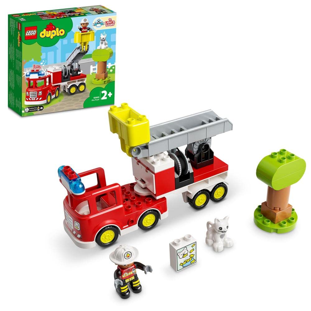 LEGO DUPLO Rescue Fire Engine 10969 Learning and Education Toys Set; Building Blocks Toy for Toddlers (21 Pieces)