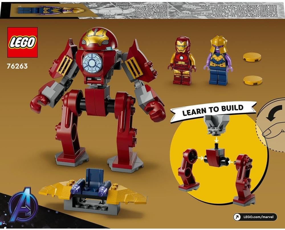 LEGO 76263 Marvel Iron Man Hulkbuster vs. Thanos Playset for Kids Aged 4 Plus, Super Hero Action Based on Avengers: Infinity War, with Buildable Action Figure, Toy Plane and 2 Minifigures