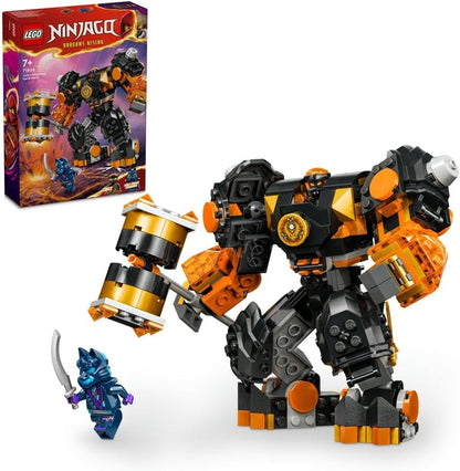 LEGO NINJAGO Cole’s Elemental Earth Mech, Action Figure Toy, Dragons Rising Building Set with Ninja Character Cole Minifigure, Gift for 7 Plus Year Old Boys, Girls & Kids 71806