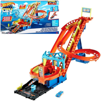 Hot Wheels City Roller Coaster Rally Playset, With 1 Hot Wheels Car