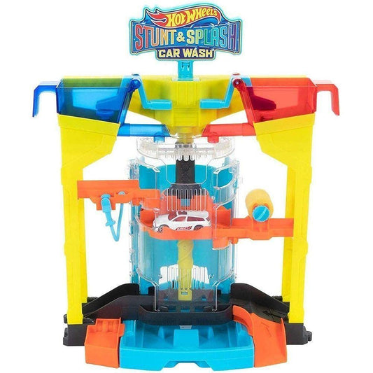 Hot Wheels Stunt Splash Car Wash Playset with 1 Color-Changing Car for Ages 4 Years & Up