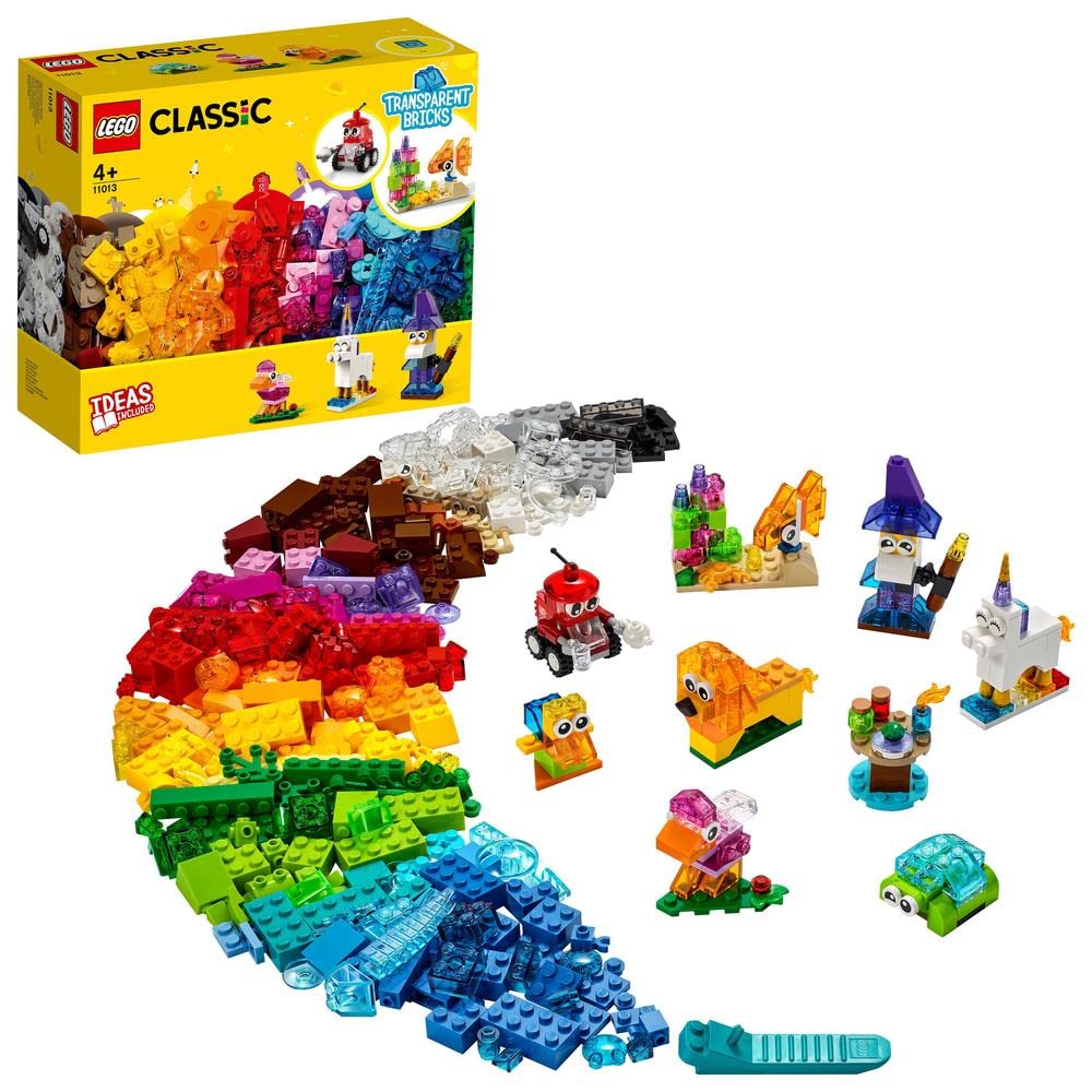 Lego 11013 Classic Creative Transparent Bricks Building Set With Animals For Kids 4+