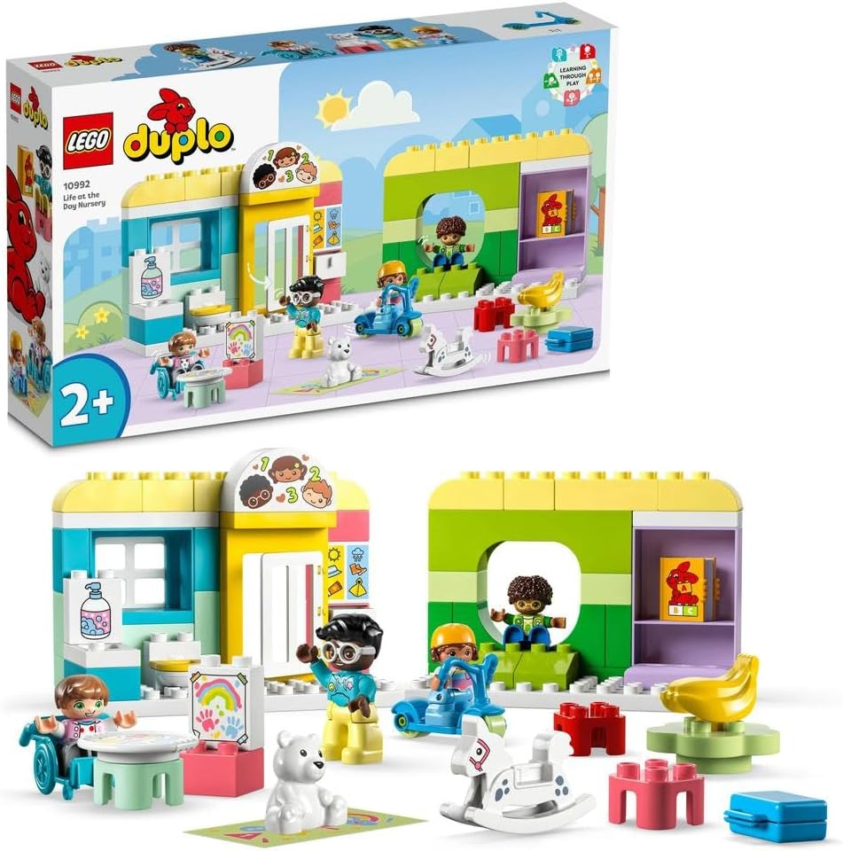 LEGO 10992 DUPLO Town Life At The Day Nursery, Educational Toy for 2+ Year Old Toddlers, Learning Set with Building Bricks and 4 Figures incl. Preschool Teacher