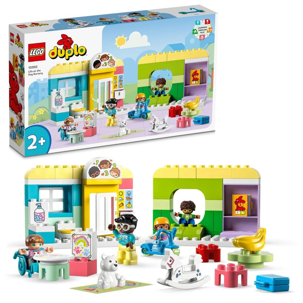 LEGO 10992 DUPLO Town Life At The Day Nursery, Educational Toy for 2+ Year Old Toddlers, Learning Set with Building Bricks and 4 Figures incl. Preschool Teacher