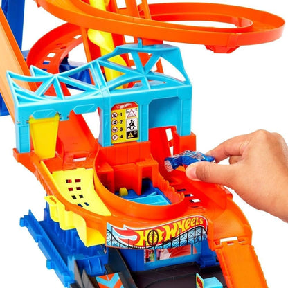 Hot Wheels City Roller Coaster Rally Playset, With 1 Hot Wheels Car