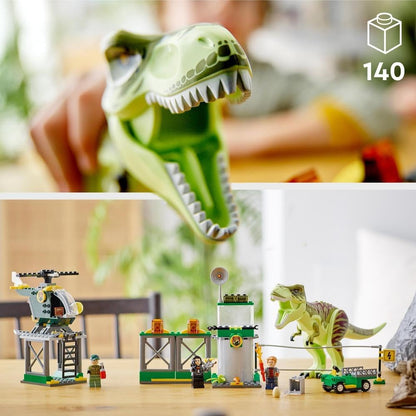 LEGO Jurassic World T. rex Dinosaur Breakout 76944 Building Blocks Toy Set; Toys for Boys, Girls, and Kids (140 Pieces)