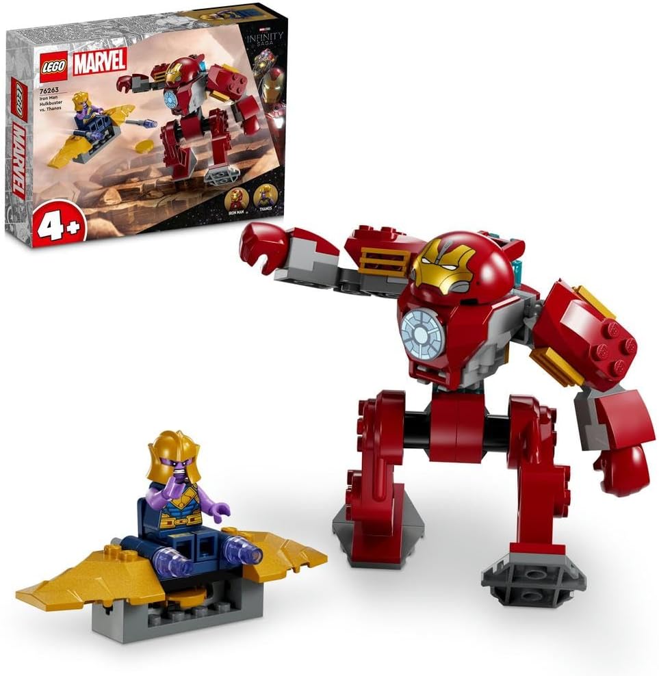 LEGO 76263 Marvel Iron Man Hulkbuster vs. Thanos Playset for Kids Aged 4 Plus, Super Hero Action Based on Avengers: Infinity War, with Buildable Action Figure, Toy Plane and 2 Minifigures