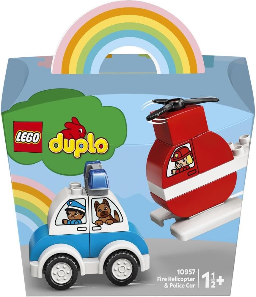 LEGO DUPLO My First Fire Helicopter and Police Car 10957 Building Toy (14 Pieces)