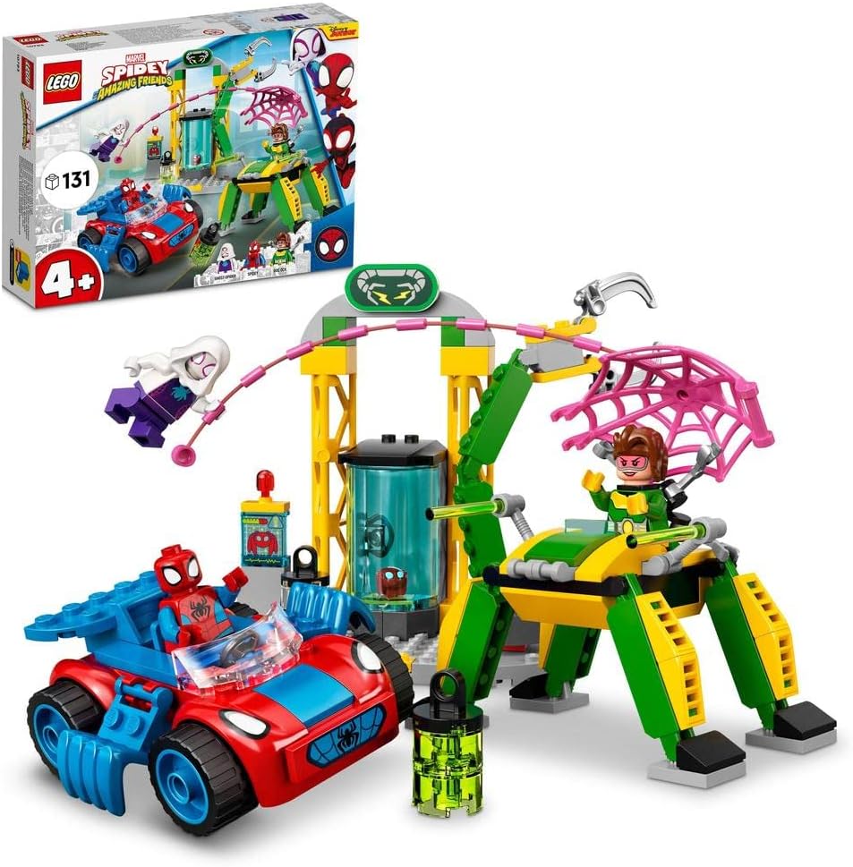 LEGO Marvel Spidey And His Amazing Friends Spider-Man at Doc Ock’s Lab 10783 Buidling Toy Set (131 Pieces)