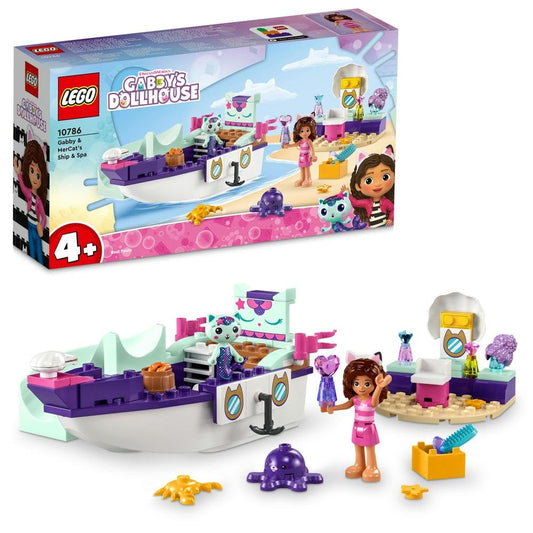 LEGO 10786 Gabby's Dollhouse Gabby & MerCat's Ship & Spa Boat Toy with Beauty Salon, Figures and Accessories, Playset for Girls, Boys, Kids 4 Plus Years Old (Pre-Order Now)