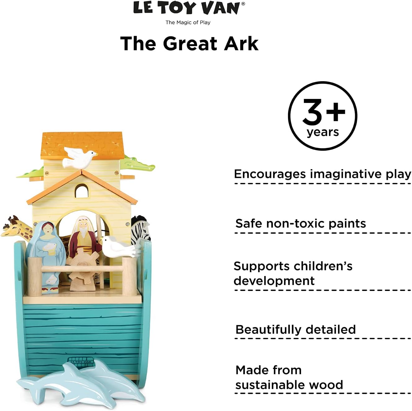 Le Toy Van - Pretend Play Educational Wooden Ark Role Play Toy | Suitable For A Boy Or A Girl 3 Years Old Or Older