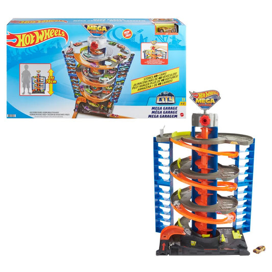 Hot Wheels City Mega Garage Playset with 1 Vehicle for Kids 4 Years & Older