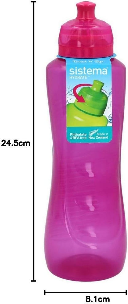 Sistema 800ML Gripper Bottle, Durable, Leak-Proof, Reusable, Drink Bottle, BPA-Free, Assorted Color, 1 Piece