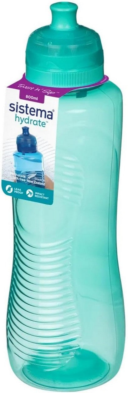 Sistema 800ML Gripper Bottle, Durable, Leak-Proof, Reusable, Drink Bottle, BPA-Free, Assorted Color, 1 Piece