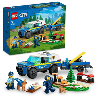 LEGO 60369 City Mobile Police Dog Training Set, SUV Toy Car with Trailer, Obstacle Course and Puppy Figures, Animal Playset for Boys and Girls Aged 5 Plus