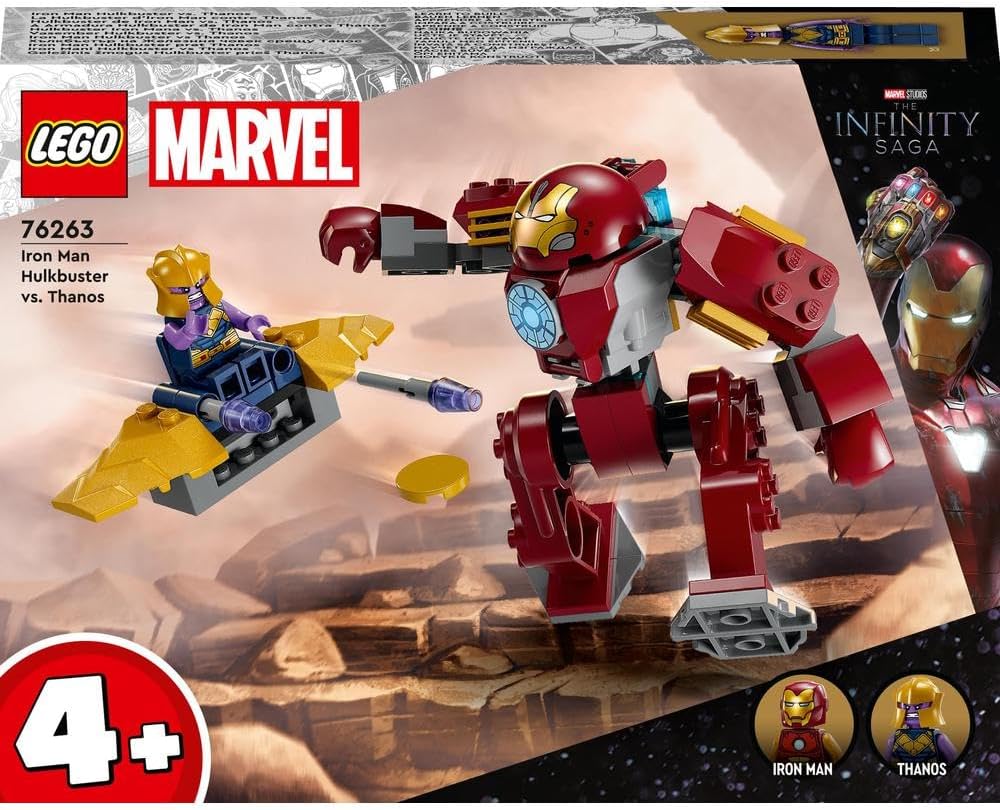 LEGO 76263 Marvel Iron Man Hulkbuster vs. Thanos Playset for Kids Aged 4 Plus, Super Hero Action Based on Avengers: Infinity War, with Buildable Action Figure, Toy Plane and 2 Minifigures