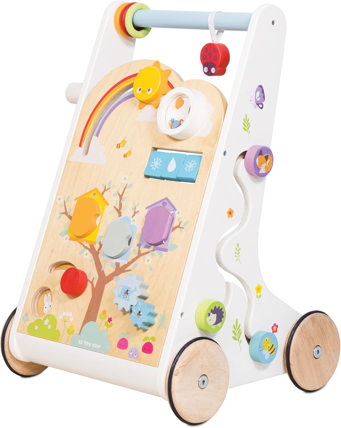 Le Toy Van - Petilou Wooden Educational Multi-Sensory Wooden Activity Walker For Toddlers And Babies | Suitable For A Boy Or Girl 1 Year Old +