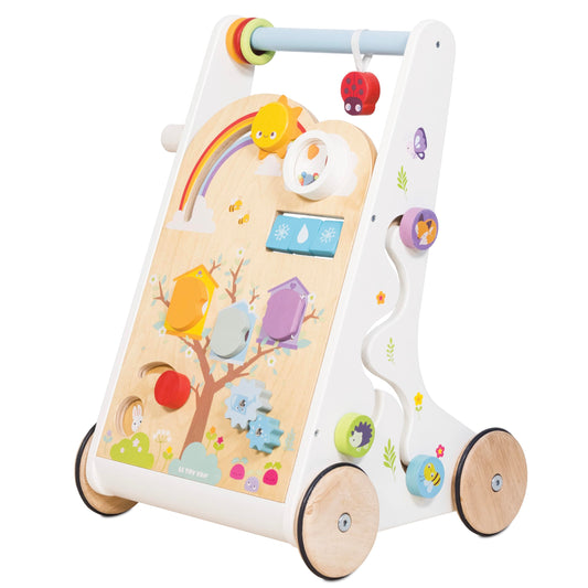 Le Toy Van - Petilou Wooden Educational Multi-Sensory Wooden Activity Walker For Toddlers And Babies | Suitable For A Boy Or Girl 1 Year Old +