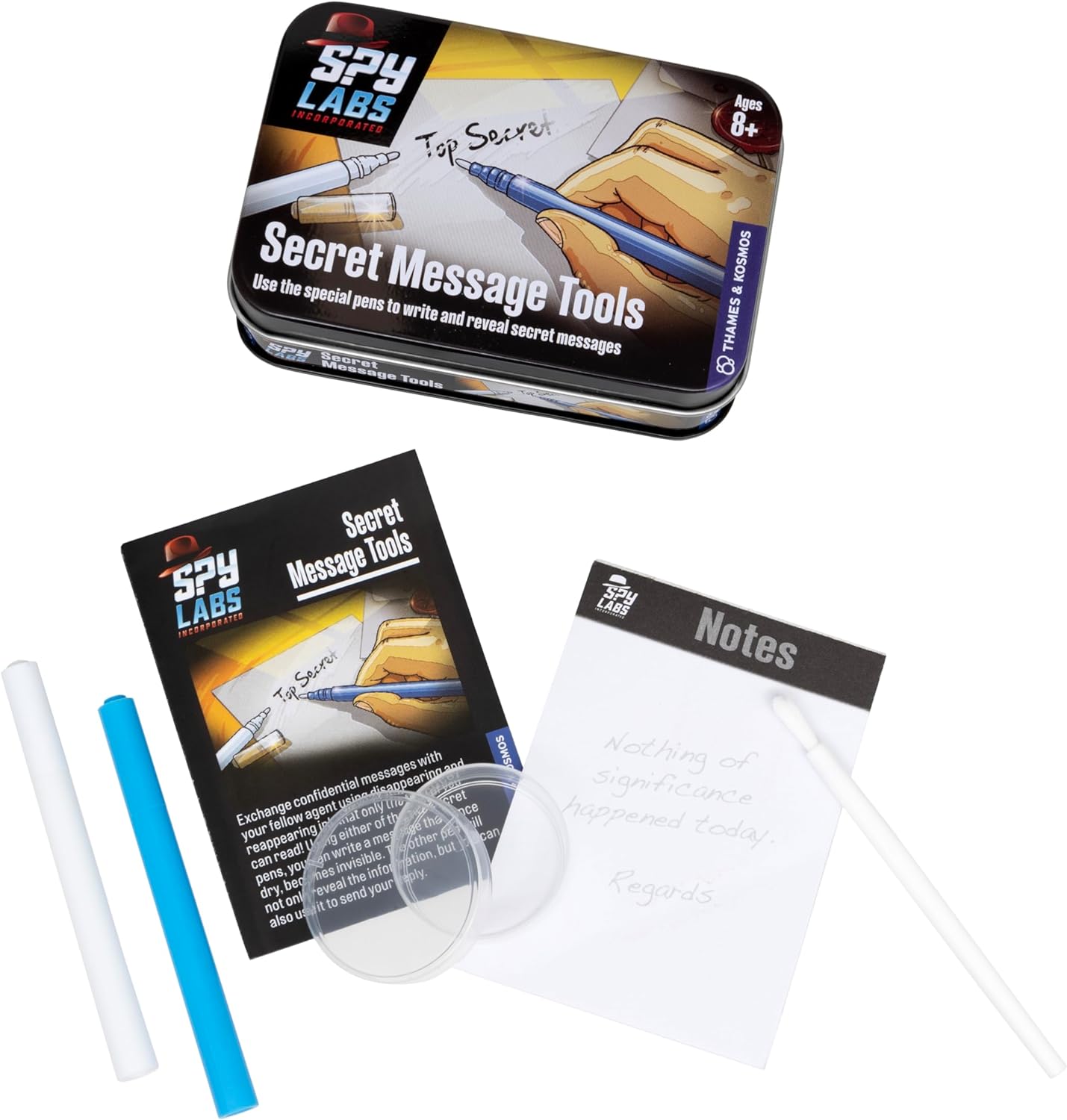 Thames & Kosmos Spy Labs Inc: Secret Message Tools Exchange Confidential Info w/Secret Pens | Essential Tools & Tricks of The Trade from The Detective Gear Experts for Young Investigators Medium