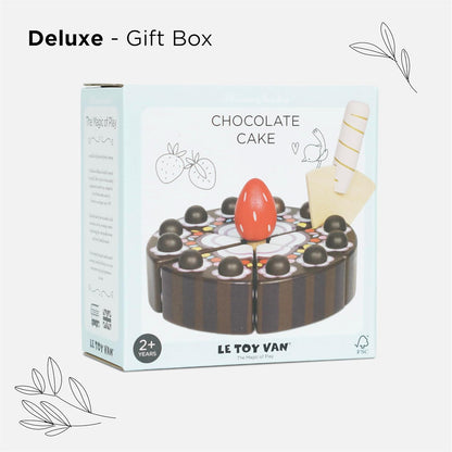 Le Toy Van - Childrens Wooden Honeybake Chocolate Gateau Cake Food Pretend Toy | Birthday Cake Or Afternoon Tea Role Play Toy