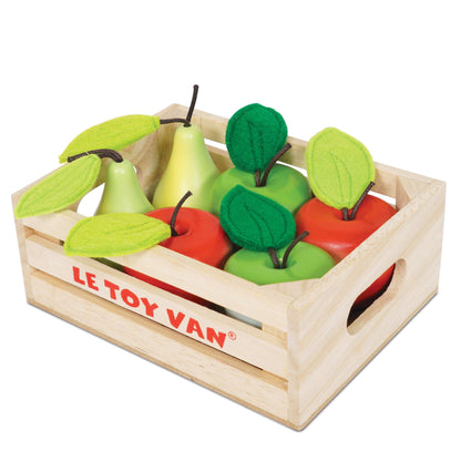 Le Toy Van - Wooden Honeybee Market Apples & Pears Crate | Perfect for Supermarket, Food Shop or Cafe Pretend Play | Great As A Gift (TV191)