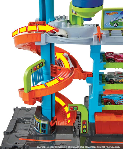 Hot Wheels City Mega Car Wash with 1 Color Shifters Car, Toy for Kids