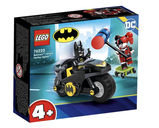 LEGO 76220 DC Batman vs. Harley Quinn Action Figures and Motorcycle Toy, with Batarang Accessory, Kids Toy, Boys and Girls 4+ Years Old