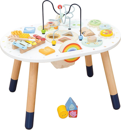 Le Toy Van PL137 Activity Table | Kids Toys-Rainbow Xylophone, Wooden Shape Sorter and more-18 Months +, Medium