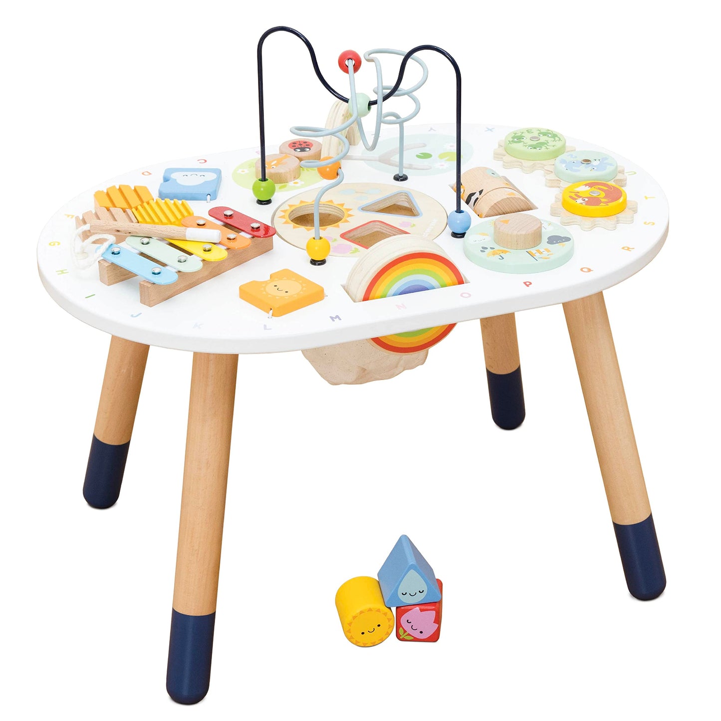 Le Toy Van PL137 Activity Table | Kids Toys-Rainbow Xylophone, Wooden Shape Sorter and more-18 Months +, Medium