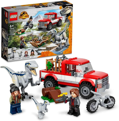 LEGO Jurassic World Blue & Beta Velociraptor Capture 76946 Building Blocks Toy Set; Toys for Boys, Girls, and Kids (181 Pieces)