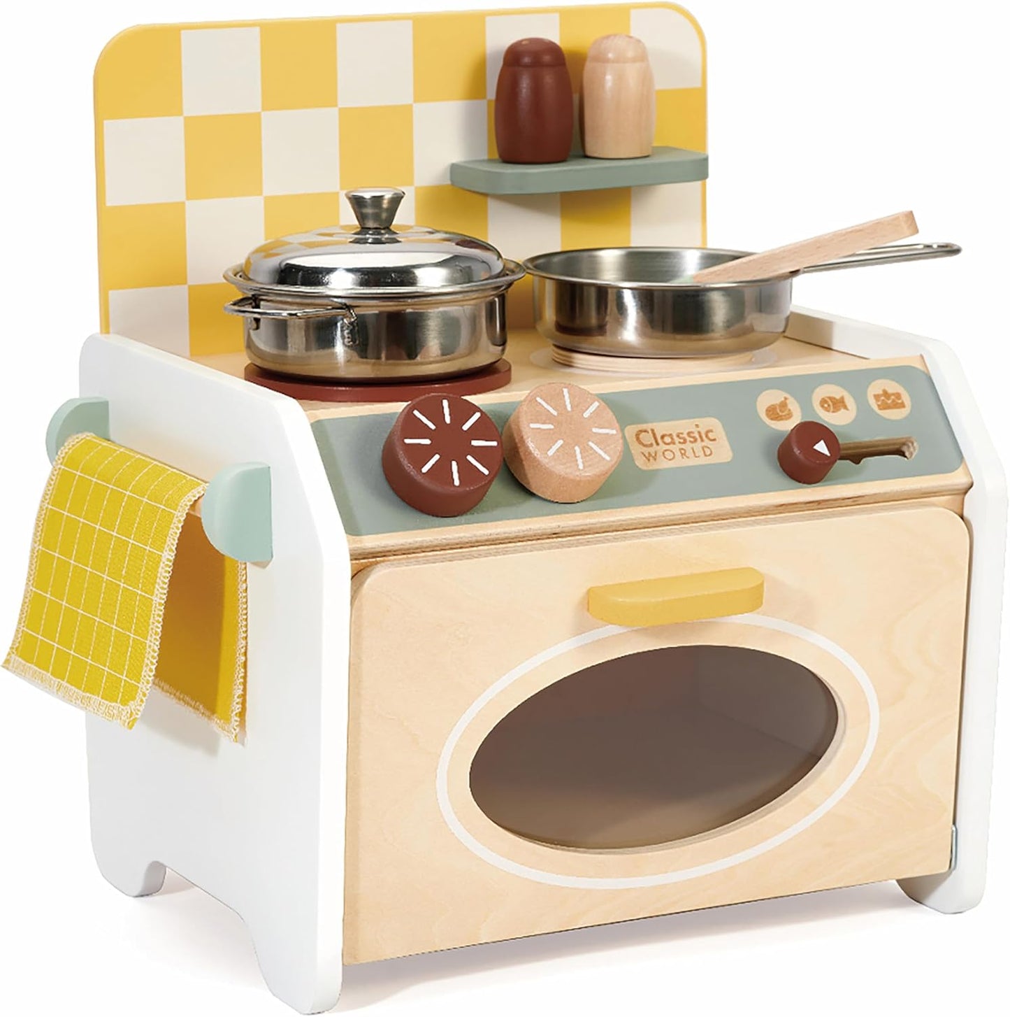 Classic World Mini Kitchen | Wooden Mini Kitchen Set for Kids | Wooden Play Kitchen Toys for Boys and Girls 3 Years + | Encourages the Development of Communications Skills and Fine Motor Skills