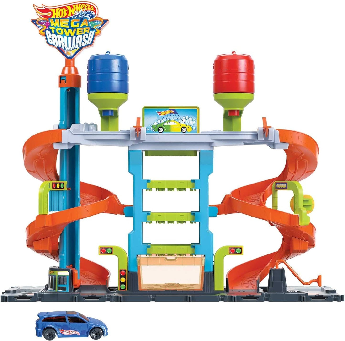 Hot Wheels City Mega Car Wash with 1 Color Shifters Car, Toy for Kids