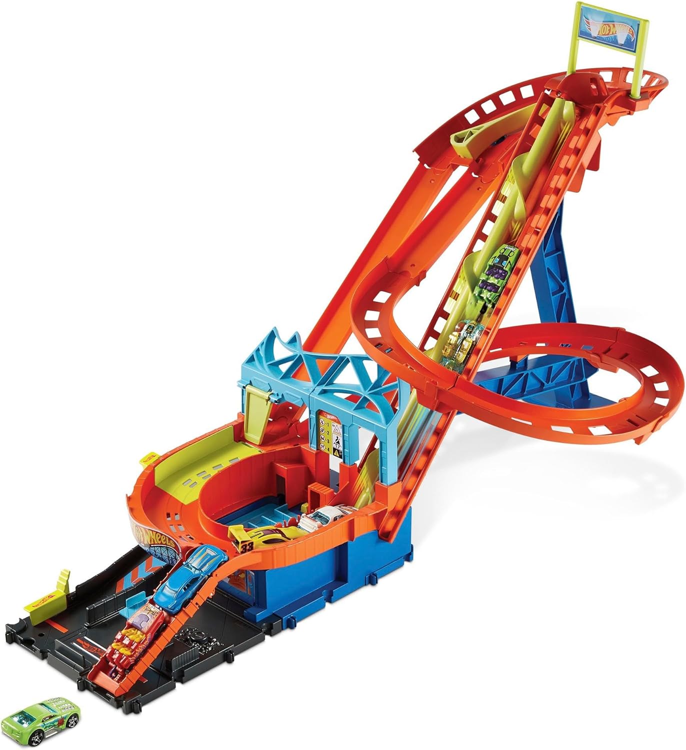 Hot Wheels City Roller Coaster Rally Playset, With 1 Hot Wheels Car