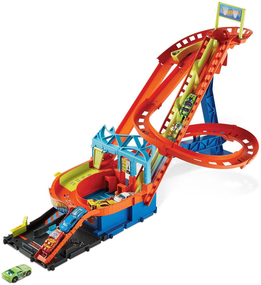 Hot Wheels City Roller Coaster Rally Playset, With 1 Hot Wheels Car