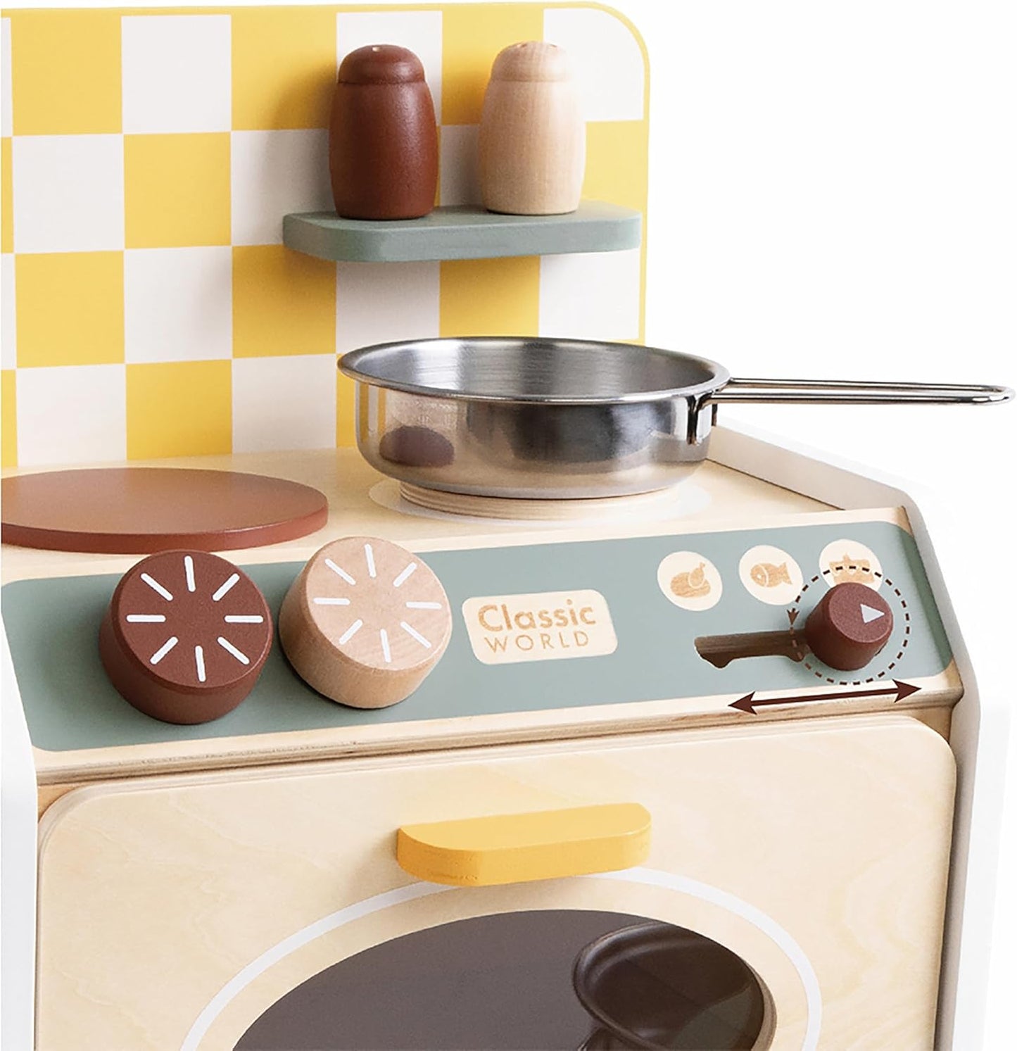 Classic World Mini Kitchen | Wooden Mini Kitchen Set for Kids | Wooden Play Kitchen Toys for Boys and Girls 3 Years + | Encourages the Development of Communications Skills and Fine Motor Skills