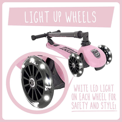 Scoot&Ride Highwaykick 3 LED Scooter, Rose