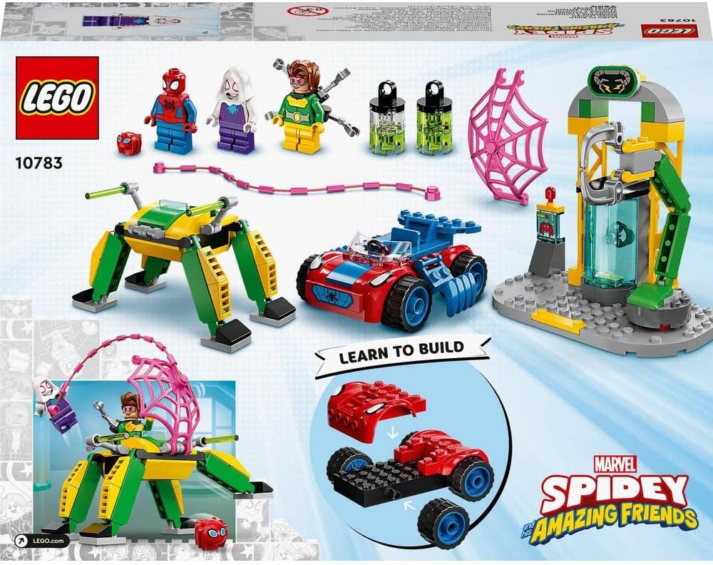 LEGO Marvel Spidey And His Amazing Friends Spider-Man at Doc Ock’s Lab 10783 Buidling Toy Set (131 Pieces)