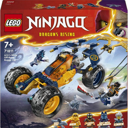 LEGO NINJAGO Arin’s Ninja Off-Road Buggy Car Toy, Dragons Rising Set with Dragon Figure and 4 Ninja Character Minifigures for 7 Plus Year Old Kids, Boys & Girls, Vehicle Model, Gift Idea 71811