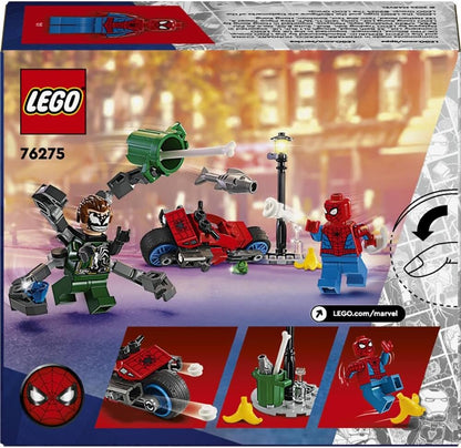 LEGO® Marvel Motorcycle Chase: Spider-Man vs. Doc Ock 76275 Building Blocks Toy Car Set; Superhero Toys for Boys, Girls, and Kids (77 Pieces)