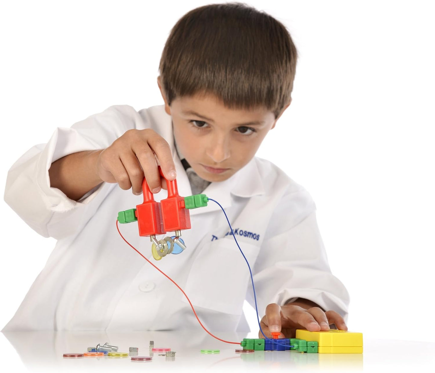 Thames & Kosmos Electricity & Magnetism Science Kit | 62 Safe Experiments Investigating Magnetic Fields & Forces for Ages 8+ | Assemble Electric Circuits with Easy Snap-Together Blocks