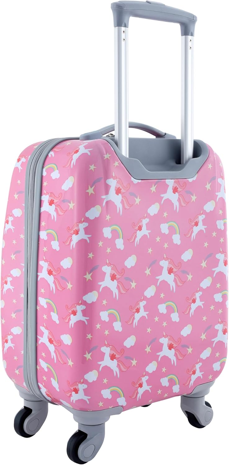 Travelers Club 5-Pc 18" Kids Luggage Set With 360° 4-Wheel Spinner System, Unicorn