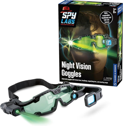 Thames & Kosmos Spy Labs Night Vision Goggles - Infrared Technology, LED Lights, Adjustable Head Strap, Educational Spy Toy for Kids